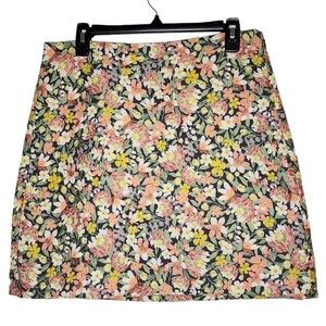 Loft Jacquard Multi Floral Skirt Size 10
